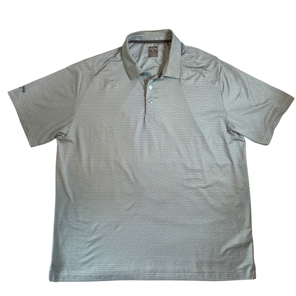 Callaway Opti Dri Golf Polo Shirt‎ XXL Geometric Print Short Sleeve Swing Tech